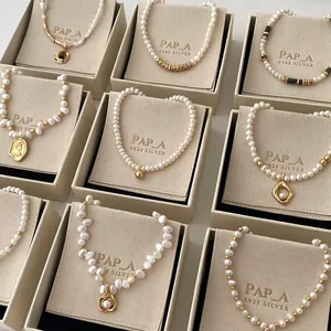 Französischer Stil Herz Künstliche Perle Halskette Gold Silber Galvanisiert Elegante Mode Schmuck Geschenk Für Damen