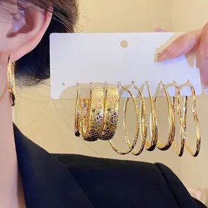 Vintage Iron Gold Twisted Hoop Earrings Set With 925 Sterling Silver Earring Post Pink Resin Heart Geometric Earrings For Women