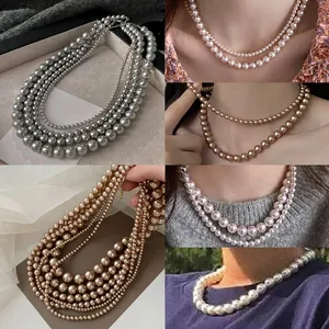 French Vintage Artificial Pearl Necklace Elegant Light Luxury Niche Clavicle Chain All-Match Jewelry For Women Fashion Beaded Necklace