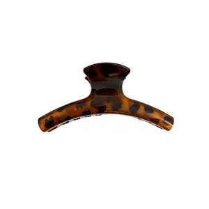 Large tortoiseshell hair claw clip for thick hair, vintage leopard hair accessory