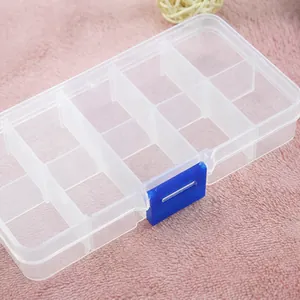 Scatola organizer in plastica trasparente a 10 scomparti per gioielli e accessori