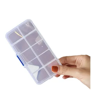 Contenitore trasparente portatile a 10 scomparti per l'organizzazione di gioielli e perline