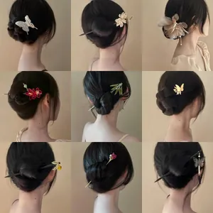 Collection of butterfly and flower hair sticks in elegant New Chinese style