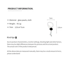 Detailed product specifications for the elegant pearl flower long sweater chain necklace