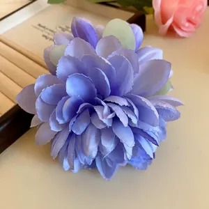 Elegant artificial dahlia flower head in purple-blue gradient for DIY craft and decor