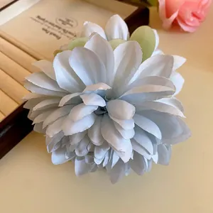 Light blue multi-layered artificial dahlia flower for hair or decor