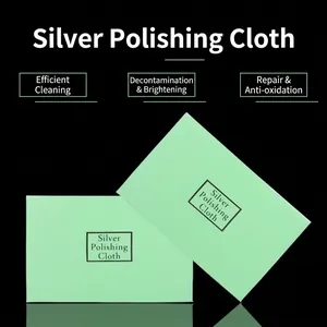 Professional green silver polishing cloth for jewelry cleaning and anti-tarnish maintenance.