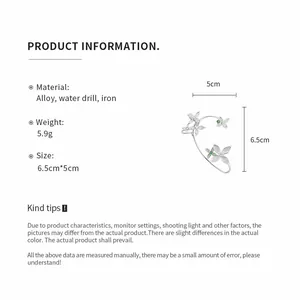 Spécifications du produit pour l'attache-oreille fleur en cristal avec dimensions