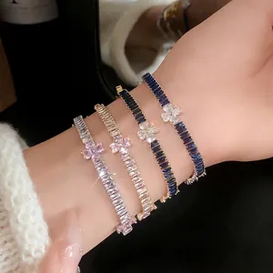 Armband Im Koreanischen Stil Mit Zirkonia Herz Blume Für Damen Leichter Luxus Gold Silber Kupferkette Modeschmuck Geschenk