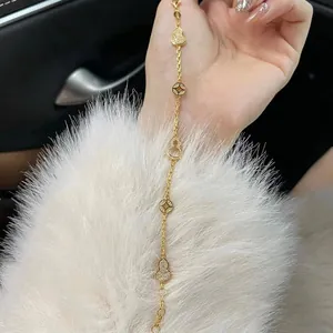 Neo-Chinese Style 24K Gold Plated Copper Bracelet With Zirconia Gourd Ancient Coin Charm Delicate Jewelry For Women Lady Gift