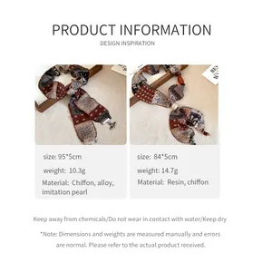 Detailed size and material specifications for ethnic style fabric Saturn necklaces