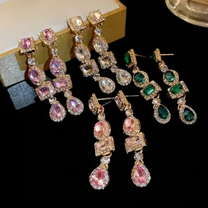 Orecchini a Bottone Ovali Geometrici Vintage con Strass e Perno in Argento Sterling 925 Eleganti Gioielli Placcati Oro Donna