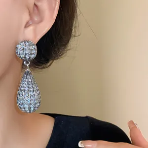 Eleganti orecchini a goccia con cristalli in argento per un look di lusso.