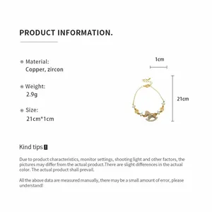 Product specifications and dimensions of the 14k gold plated rocking horse bracelet
