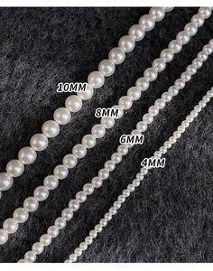 Comparaison détaillée des tailles de colliers de perles blanches en 4mm, 6mm, 8mm et 10mm