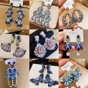 Retro Palace Style Zirconia Hollow Tassel Stud Earrings For Women 925 Sterling Silver Earring Post Vintage Drop Earrings Fashion Jewelry Gift