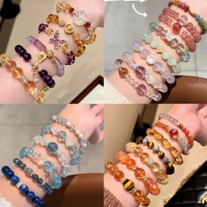 Bracciale di Perline Occhio di Tigre Nuovo Stile Cinese per Donna Tendenza Nazionale Lusso Gioielli Pietra Perla Artificiale Regalo