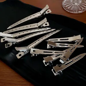 Minimalist Metal Geometric Hair Clip Duckbill Clip Set Silver Color Fashion Hair Pin Headwear Accessories For Women