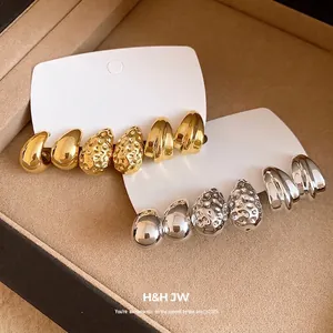 Set di Orecchini a Bottone con Perno in Argento Sterling 925 Minimalista per Donna Gioielli in Acrilico a Goccia d'Acqua