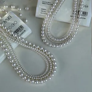 French Vintage Artificial Pearl Beaded Necklace For Women Niche Design Geometric Copper Pendant Necklaces Commuting Jewelry