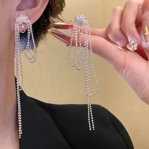 Elegant 18k gold plated tassel clip-on earrings for women with a vintage minimalist style