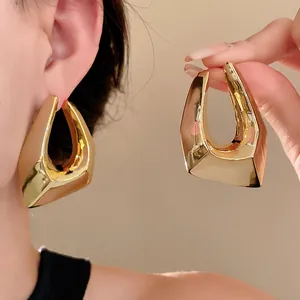 Chunky 18K gold plated irregular geometric earrings for a bold fashion statement