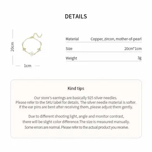 Detailed material and dimension specifications for the 18k gold plated pearl charm bracelet