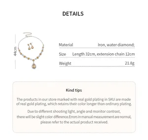 Detaillierte Abmessungen und Materialangaben für dieses elegante Luxus-Schmuckset