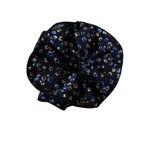 Elastico per capelli vintage in tessuto a fiori con eleganti motivi blu e gialli