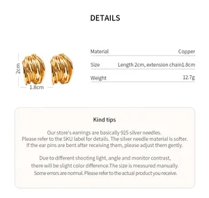 Detailed specifications of gold-plated coiled stud earrings including material and size