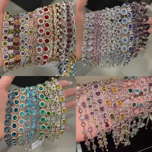 Korean Style Dopamine Zirconia Heart Butterfly Bracelet For Women Copper Gold Silver Plated Luxury Fashion Adjustable Jewelry Hand Chain