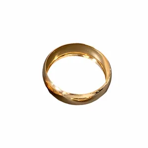 Minimalist polished gold-finish geometric metal bangle bracelet for women luxury style