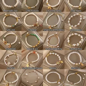 French Minimalist Round Artificial Pearl Bracelet For Women Elegant Gold Plated Alloy Rhinestone Hand Chain Jewelry Gift