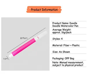 Detailed dimensions of a pink mini washable watercolor pen for children's DIY art.