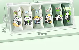 Detailed dimensions showing size of cute panda-themed gradient green correction tape set