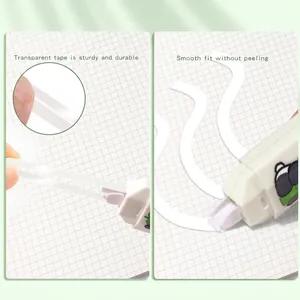 Cute panda themed correction tape with transparent sturdy film and smooth application