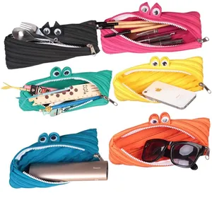 Fun monster-themed zipper pencil cases for cute stationery and daily storage.