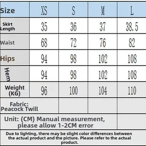 Tableau des tailles détaillé pour mini-jupe style français avec mesures en CM