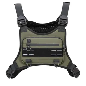 Multifunctional waterproof olive green tactical chest rig bag with adjustable straps