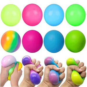Colorful rainbow squeeze stress relief balls made of soft TPR material