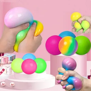 Rainbow Sensory Stress Relief Ball TPR Flour Filled Color Changing Squeeze Toy For Kids Adults Anxiety Pressure Relief Toy