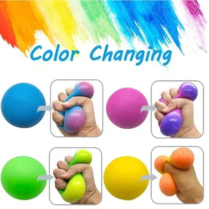 Vibrant color-changing rainbow stress ball set for decompression and sensory play