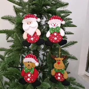 Christmas Tree Hanging Ornaments Santa Snowman Reindeer Bear Plush Doll Non-woven Cloth Festive Holiday Home Party Decor