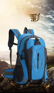 Blue 40L waterproof mountaineering backpack for outdoor hiking, travel and sports
