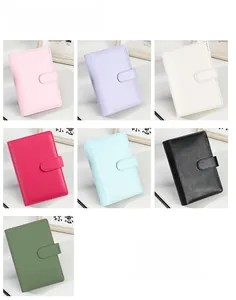 Multi-colored A6 PU leather binder notebook covers with magnetic buckle