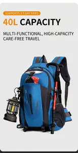 Outdoor-Wanderrucksack mit 40L Kapazität und externem Befestigungssystem.