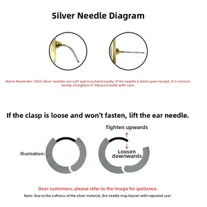 Detailed instructional guide for S925 sterling silver needle care and earring buckle adjustment