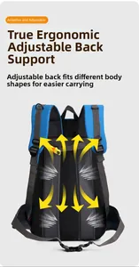 Detailed macro view of the ergonomic and adjustable carrying system on a hiking backpack