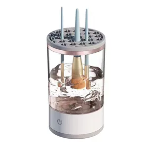 Electric ultrasonic makeup brush cleaner machine with USB power for deep cleaning.