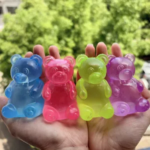 Set of four colorful gummy bear shaped maltose squeeze toys for stress relief in hands